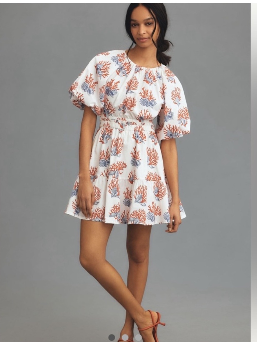 Anthropologie Priya Israni Short-Sleeve Printed Mini Dress, M